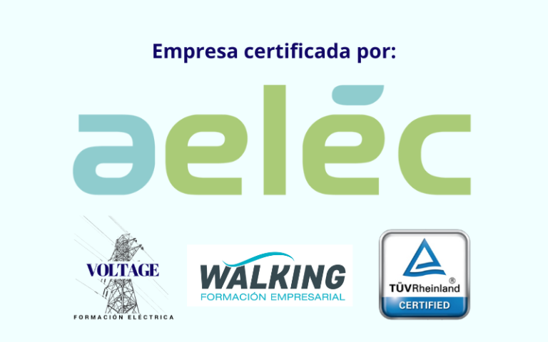 Voltage Formación Eléctrica recibe la certificación de AELEC a través de TÜV Rheinland